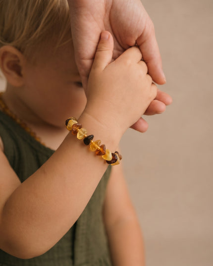 Baby/Kind - Bernsteinarmband - Chips - Rohperlen - 14 cm