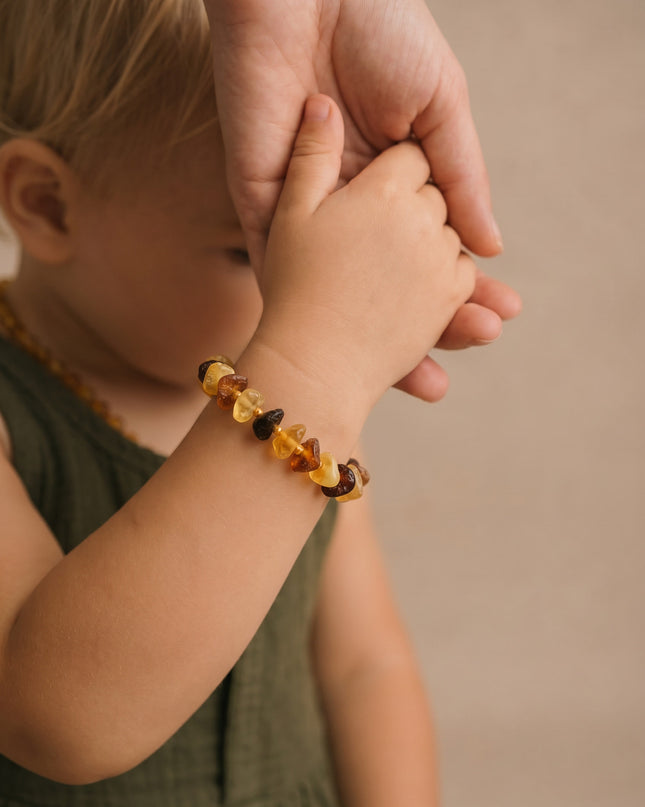 Baby/Kind - Bernsteinarmband - Chips - Rohperlen - 14 cm