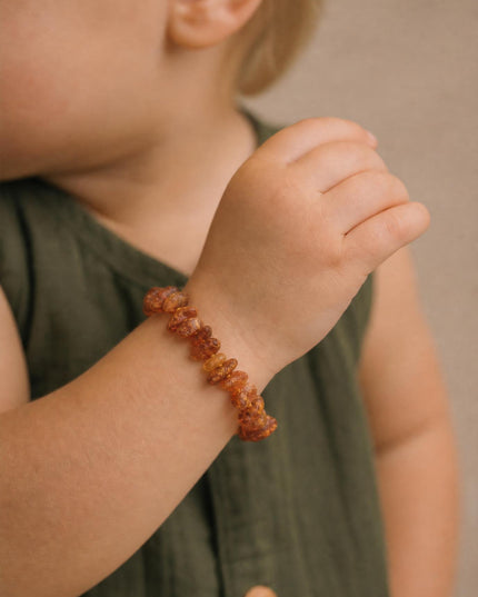 Baby/Kind - Bernsteinarmband - Chips - Rohperlen - 14 cm