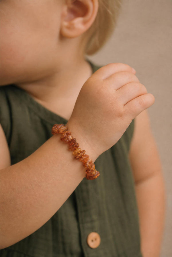 Baby/Kind - Bernsteinarmband - Chips - Rohperlen - 14 cm