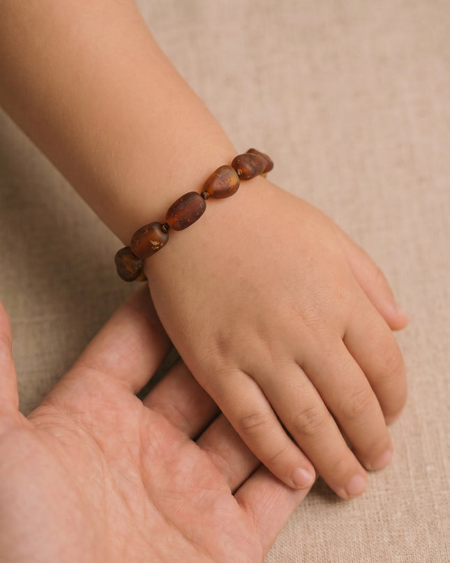 Baby/Kind - Bernsteinarmband - Ovale Rohperlen