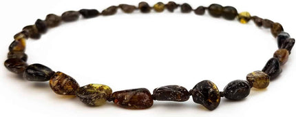 Baby/Kind - Barnsteen ketting - groen ovalen kraaltjes- 33cm - Lille Barn - With ♥ for the smallest