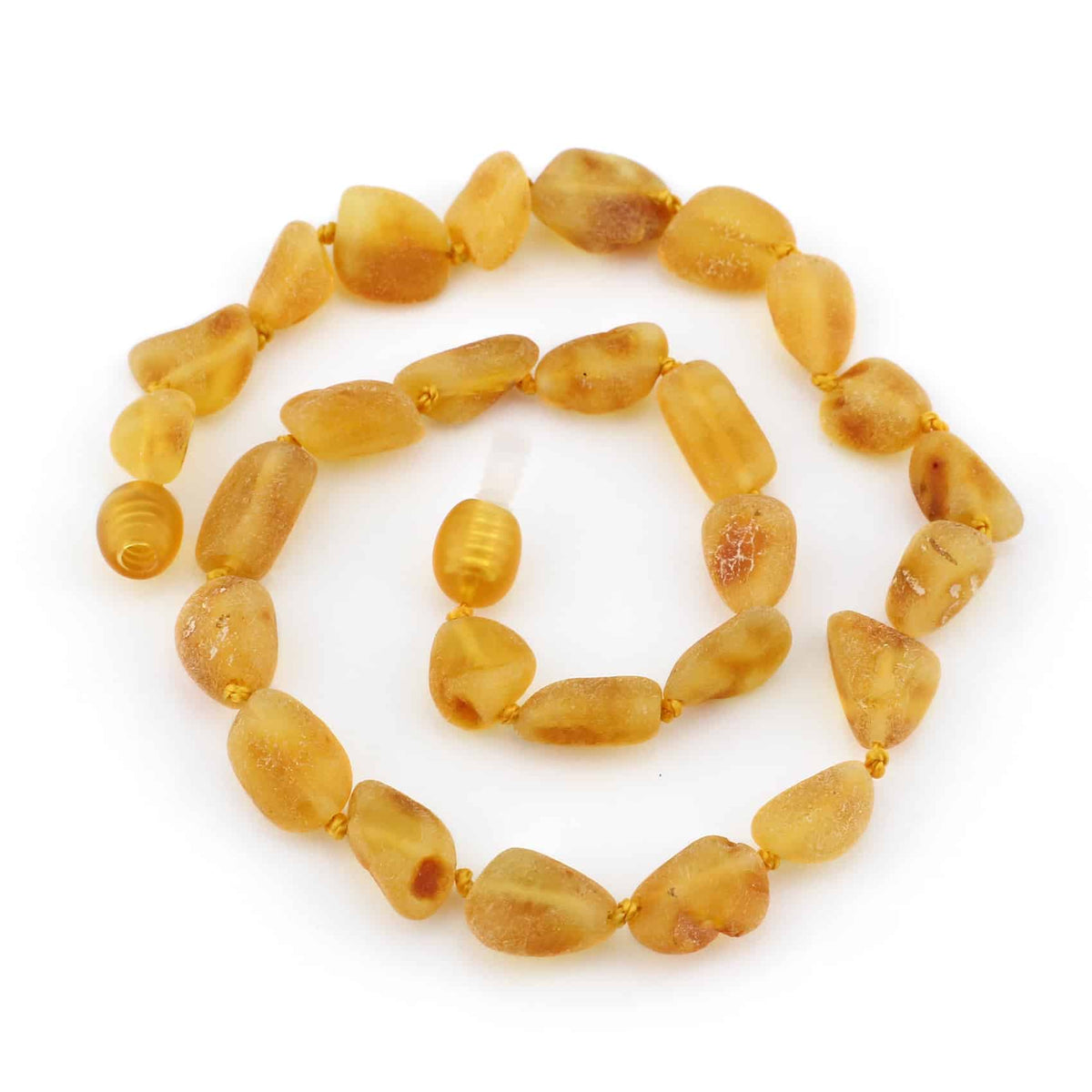 Baby/Kind - Barnsteen ketting - honey - ovalen ruwe steentjes - 33cm