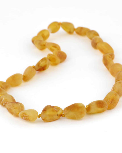 Baby/Kind - Barnsteen ketting - honey - ovalen ruwe steentjes - 33cm - Lille Barn - With ♥ for the smallest