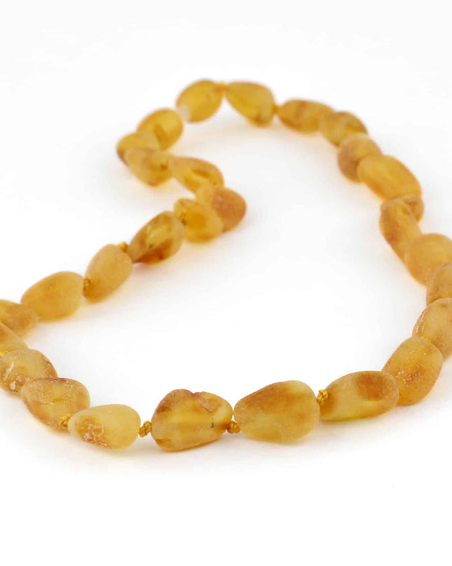 Baby/Kind - Barnsteen ketting - honey - ovalen ruwe steentjes - 33cm - Lille Barn - With ♥ for the smallest