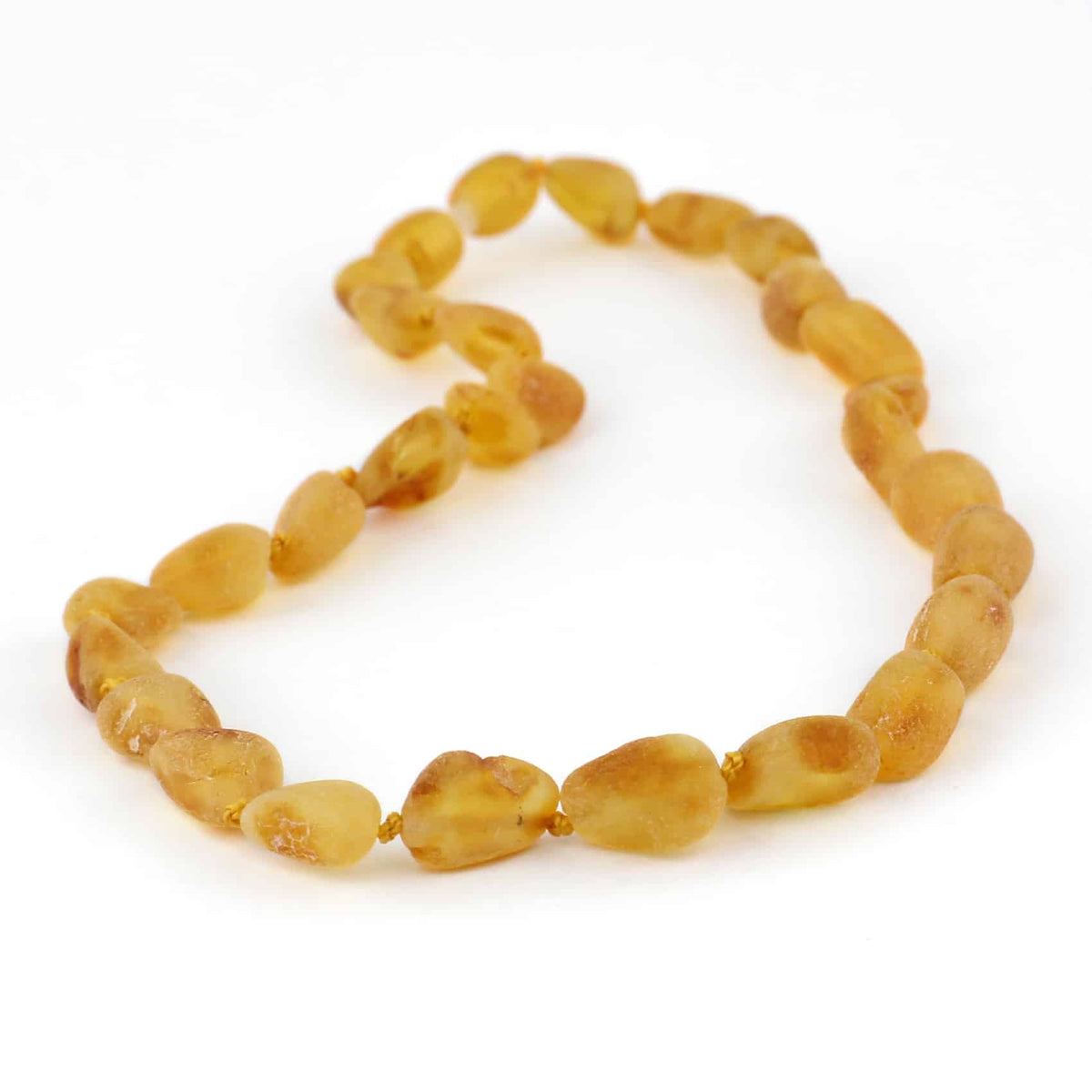 Baby/Kind - Barnsteen ketting - honey - ovalen ruwe steentjes - 33cm