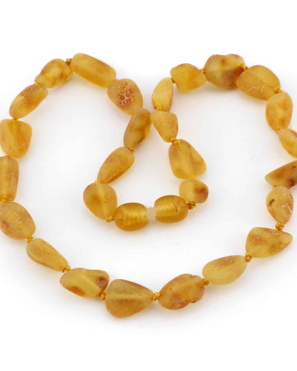 Baby/Kind - Barnsteen ketting - honey - ovalen ruwe steentjes - 33cm - Lille Barn - With ♥ for the smallest