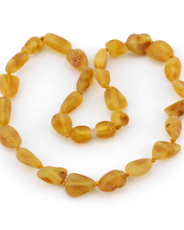 Baby/Kind - Barnsteen ketting - honey - ovalen ruwe steentjes - 33cm - Lille Barn - With ♥ for the smallest