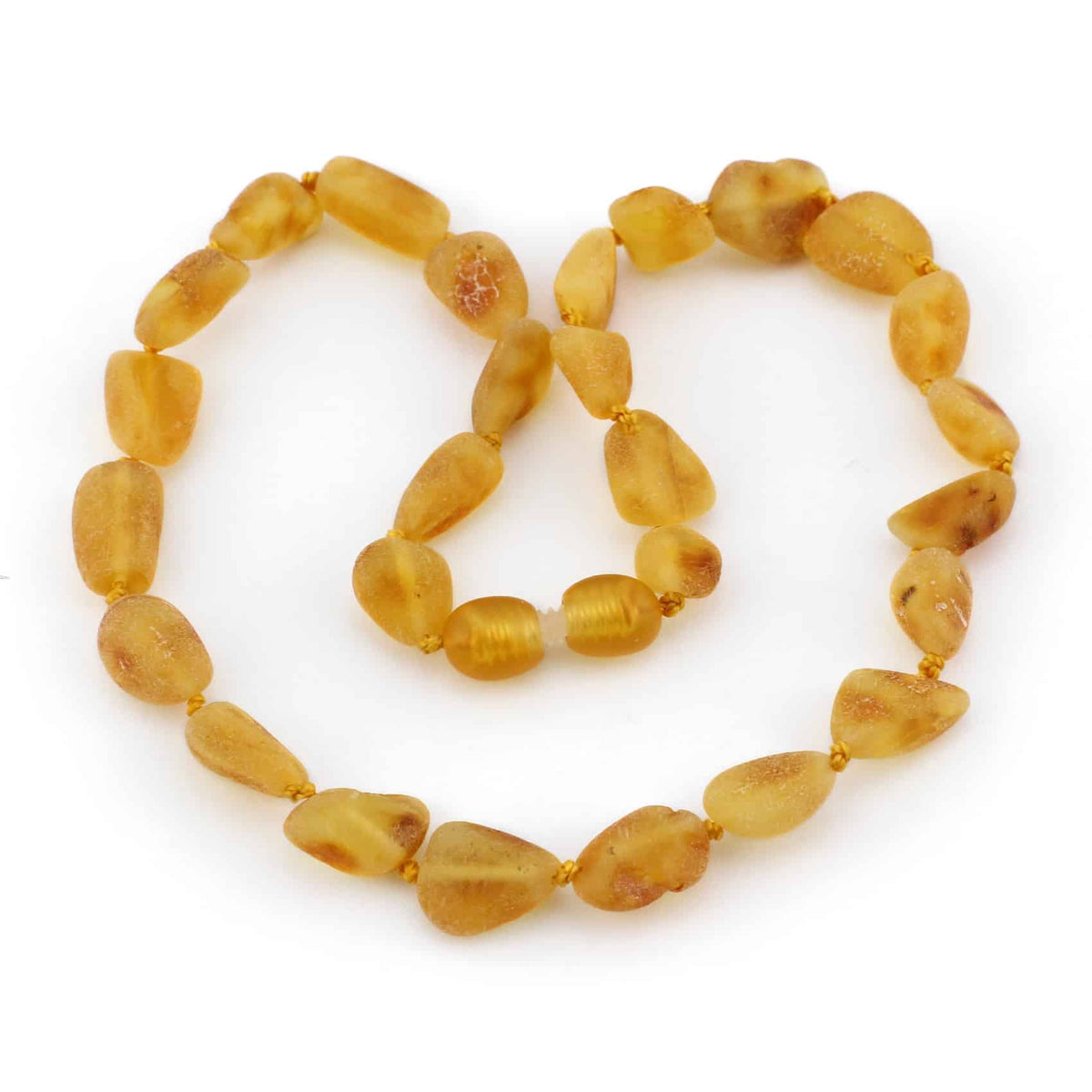 Baby/Kind - Barnsteen ketting - honey - ovalen ruwe steentjes - 33cm