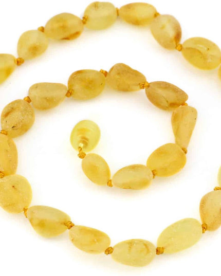 Baby/Kind - Barnsteen ketting - lemon - ovalen ruwe steentjes - 33cm - Lille Barn - With ♥ for the smallest