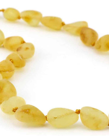 Baby/Kind - Barnsteen ketting - lemon - ovalen ruwe steentjes - 33cm - Lille Barn - With ♥ for the smallest