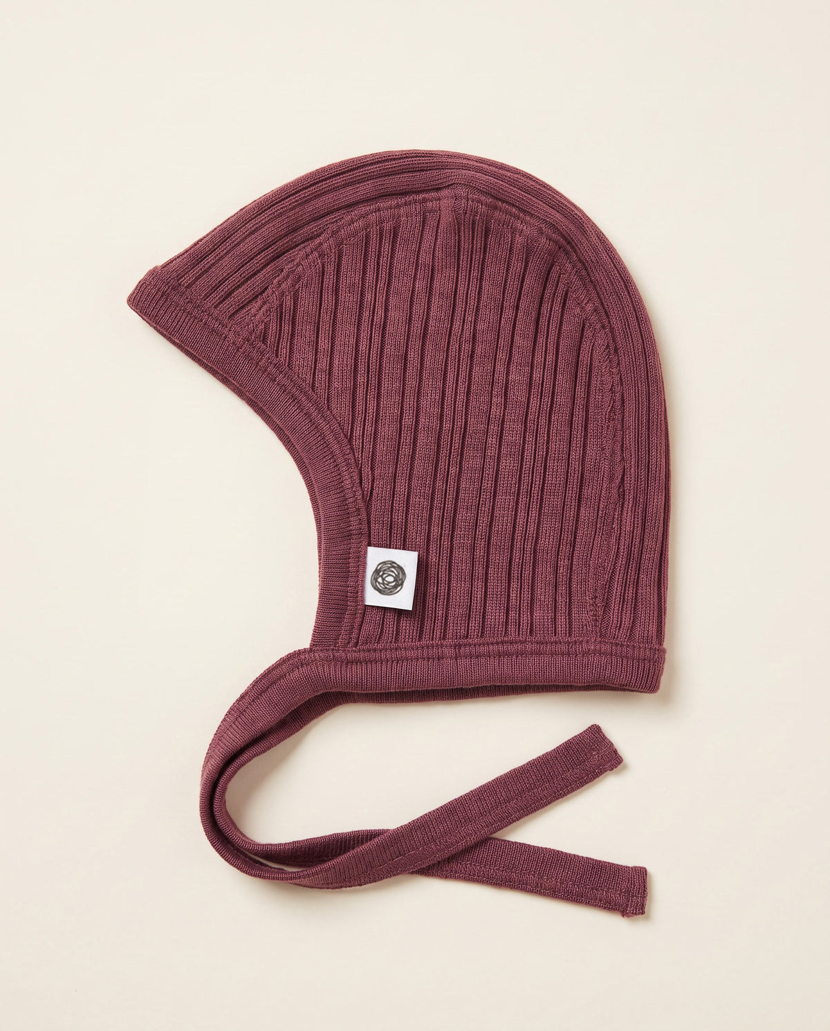 Wollen strikmutsje rib - merinowol - Rose Brown