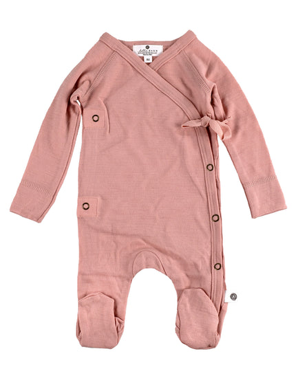 Woolen playsuit / romper suit – merino wool - Misty  Rose