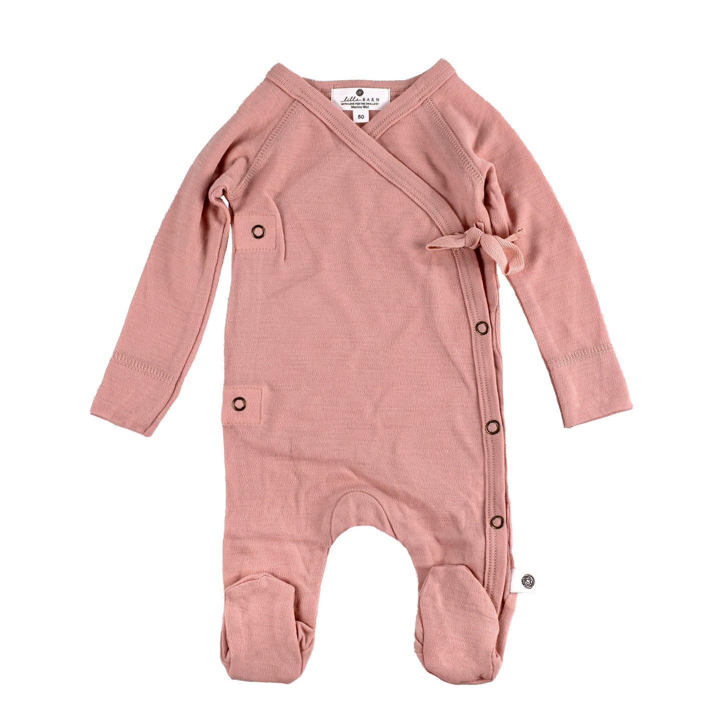 Woolen playsuit / romper suit – merino wool - Misty  Rose