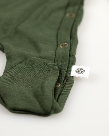 Woolen playsuit / romper suit – merino wool - Rifle Green