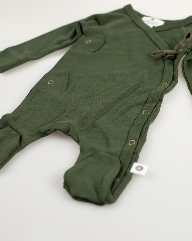 Wollen boxpakje / kruippakje – Merinowol - Rifle Green