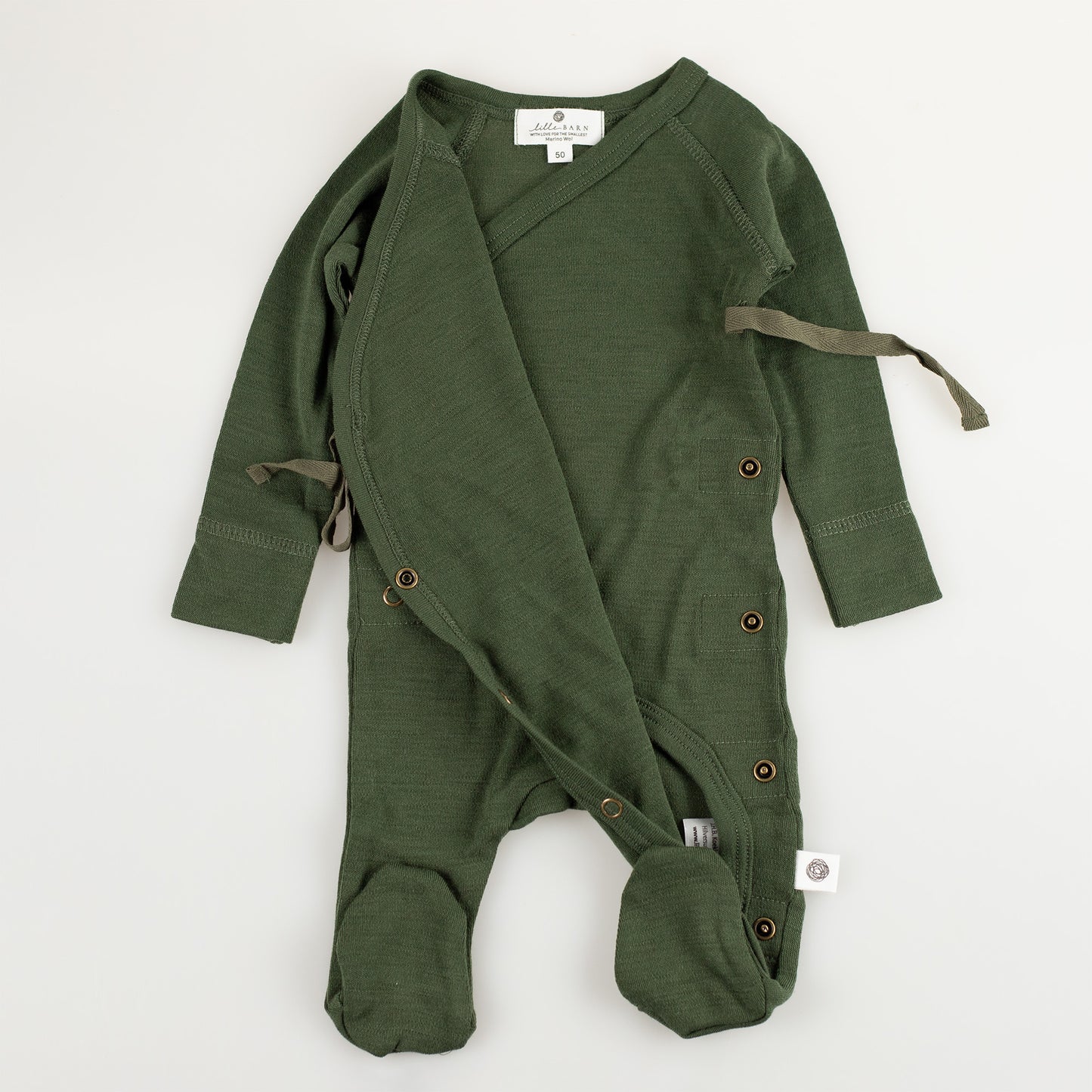 Woolen playsuit / romper suit – merino wool - Rifle Green