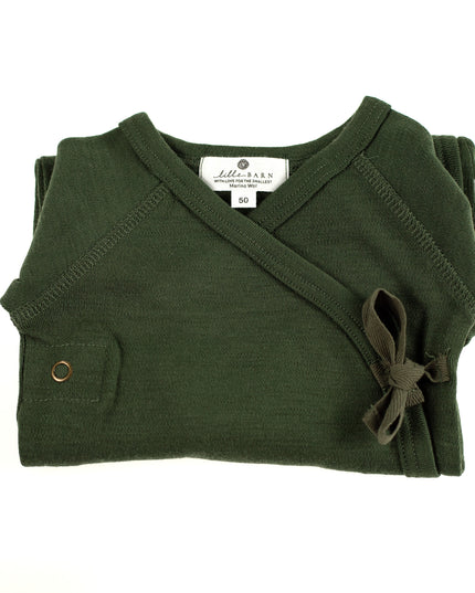 Woolen playsuit / romper suit – merino wool - Rifle Green