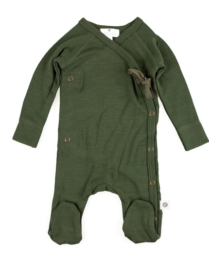 Woolen playsuit / romper suit – merino wool - Rifle Green