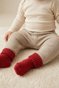 Merinowol gebreid baby broekje - Garlic