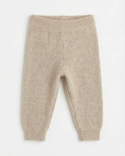 Merinowol gebreid baby broekje - Garlic