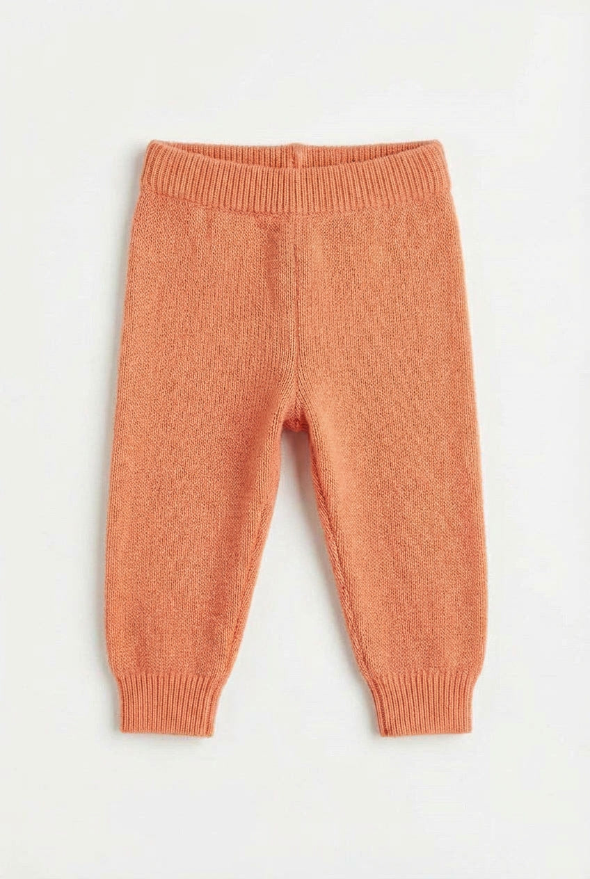 Merinowol gebreid baby broekje - Peach Fuzz