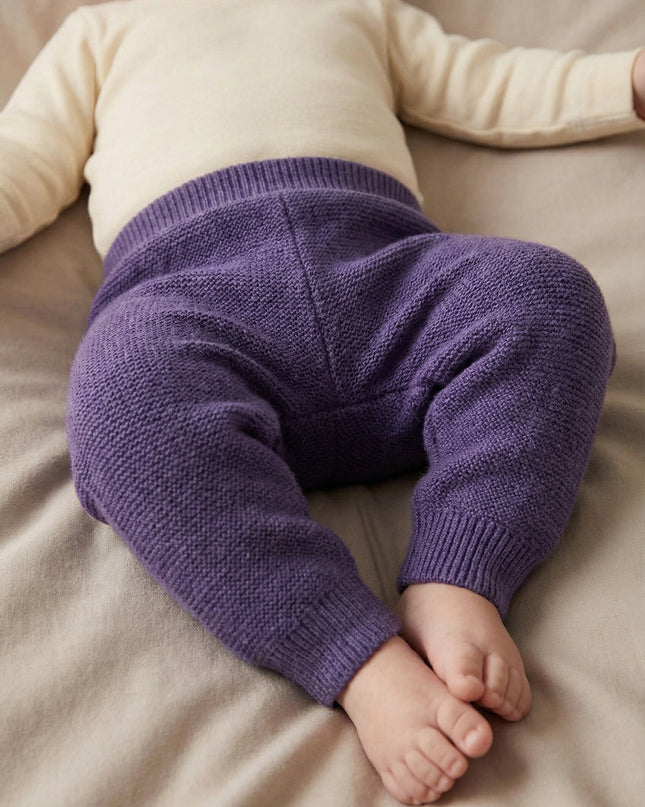 Baby-Strickhose aus Merinowolle – Violett