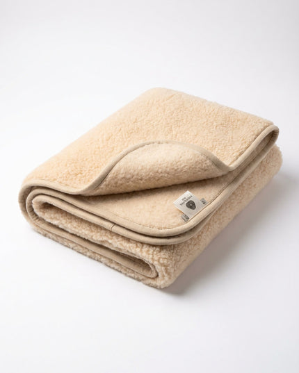 Wollen wiegdeken - 75x100cm - Enkellaags - Merinowol - Amandel