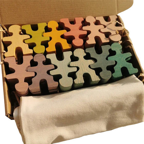 Wooden toys - Stacking figures / acrobats - Montessori - Open-ended toys