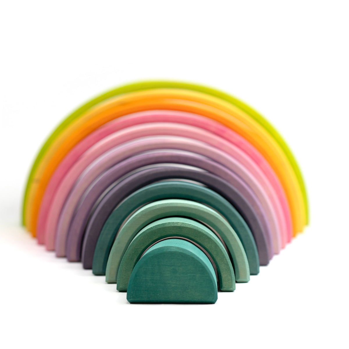 Houten speelgoed stapelaar - Regenboog pastel groot - Montessori - Open einde speelgoed