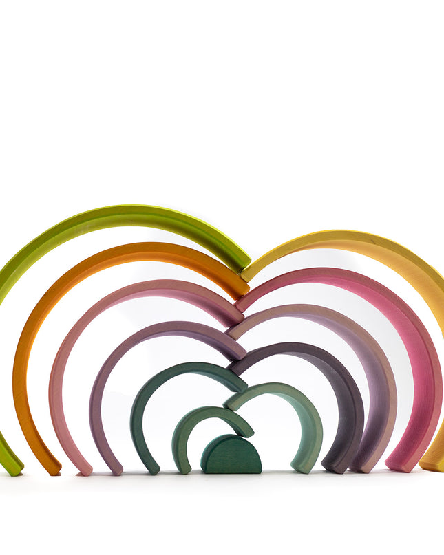 Houten speelgoed stapelaar - Regenboog pastel groot - Montessori - Open einde speelgoed - Lille Barn - With ♥ for the smallest