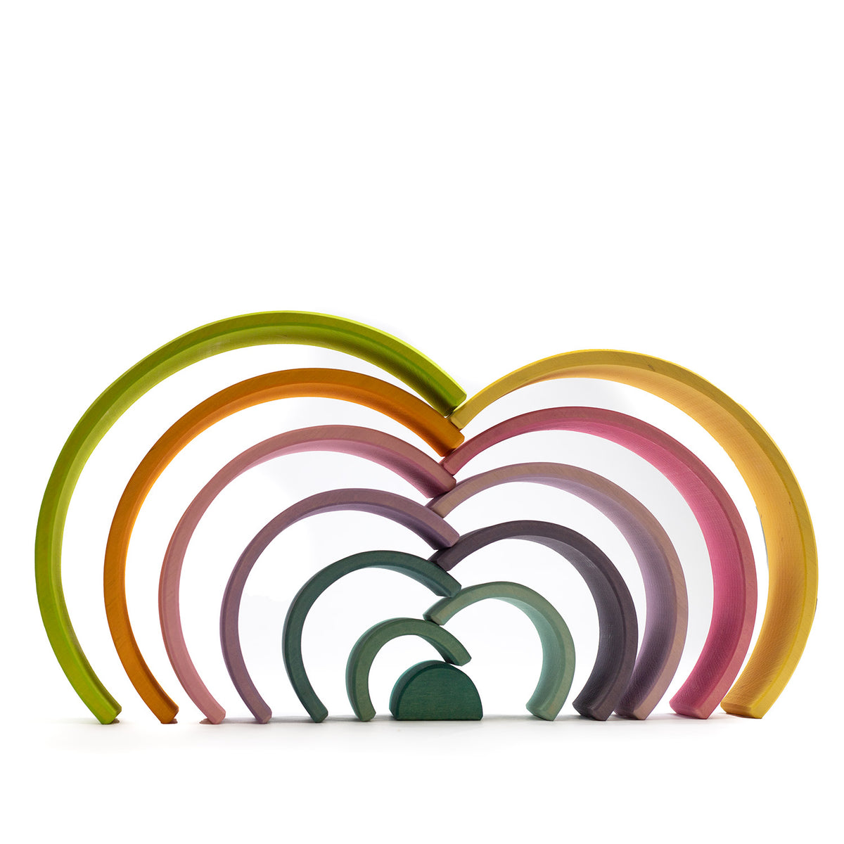 Houten speelgoed stapelaar - Regenboog pastel groot - Montessori - Open einde speelgoed