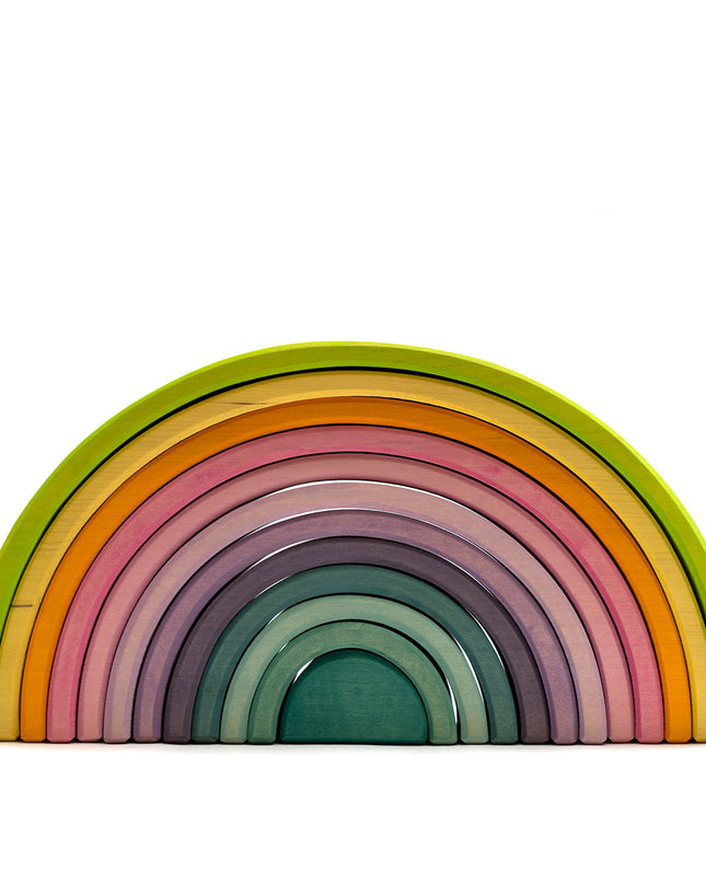 Houten speelgoed stapelaar - Regenboog pastel groot - Montessori - Open einde speelgoed - Lille Barn - With ♥ for the smallest