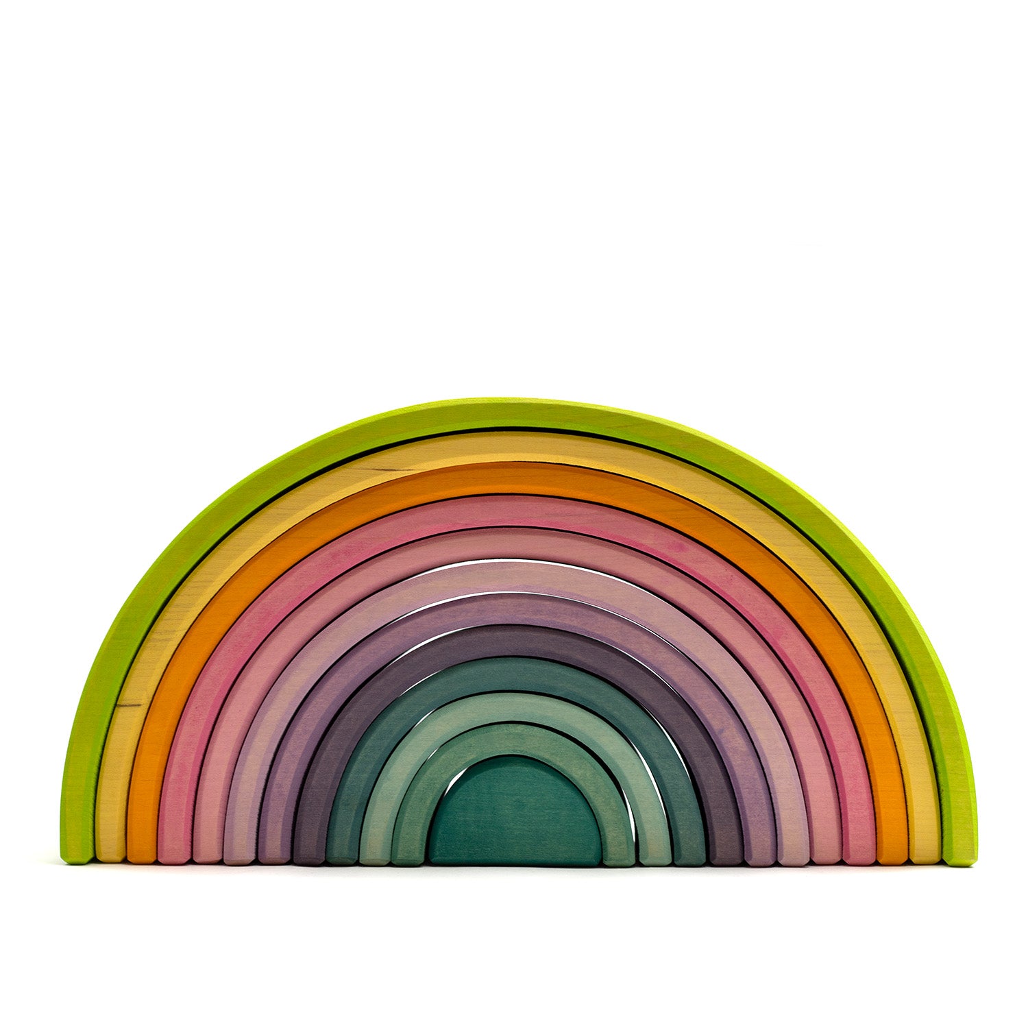 Houten speelgoed stapelaar - Regenboog pastel groot - Montessori - Open einde speelgoed - Lille Barn - With ♥ for the smallest