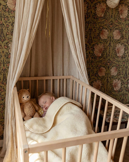 Wollen ledikantdeken 93x135cm - Merinowol - Naturel