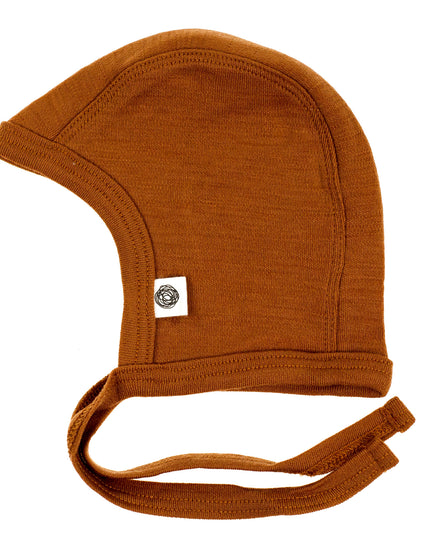 Baby woolen bow hat – Merino wool – Cathay spice