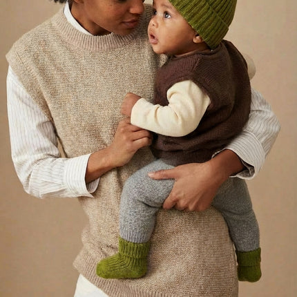 Merinowol Gebreide Baby Muts - Pickle