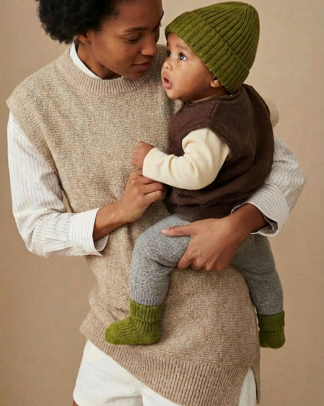 Merinowol Gebreide Baby Muts - Pickle