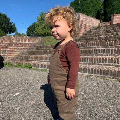 Wollen Baby- en kindertrui / long sleeve shirt – Merinowol - Chocolate fondant - Lille Barn - With ♥ for the smallest