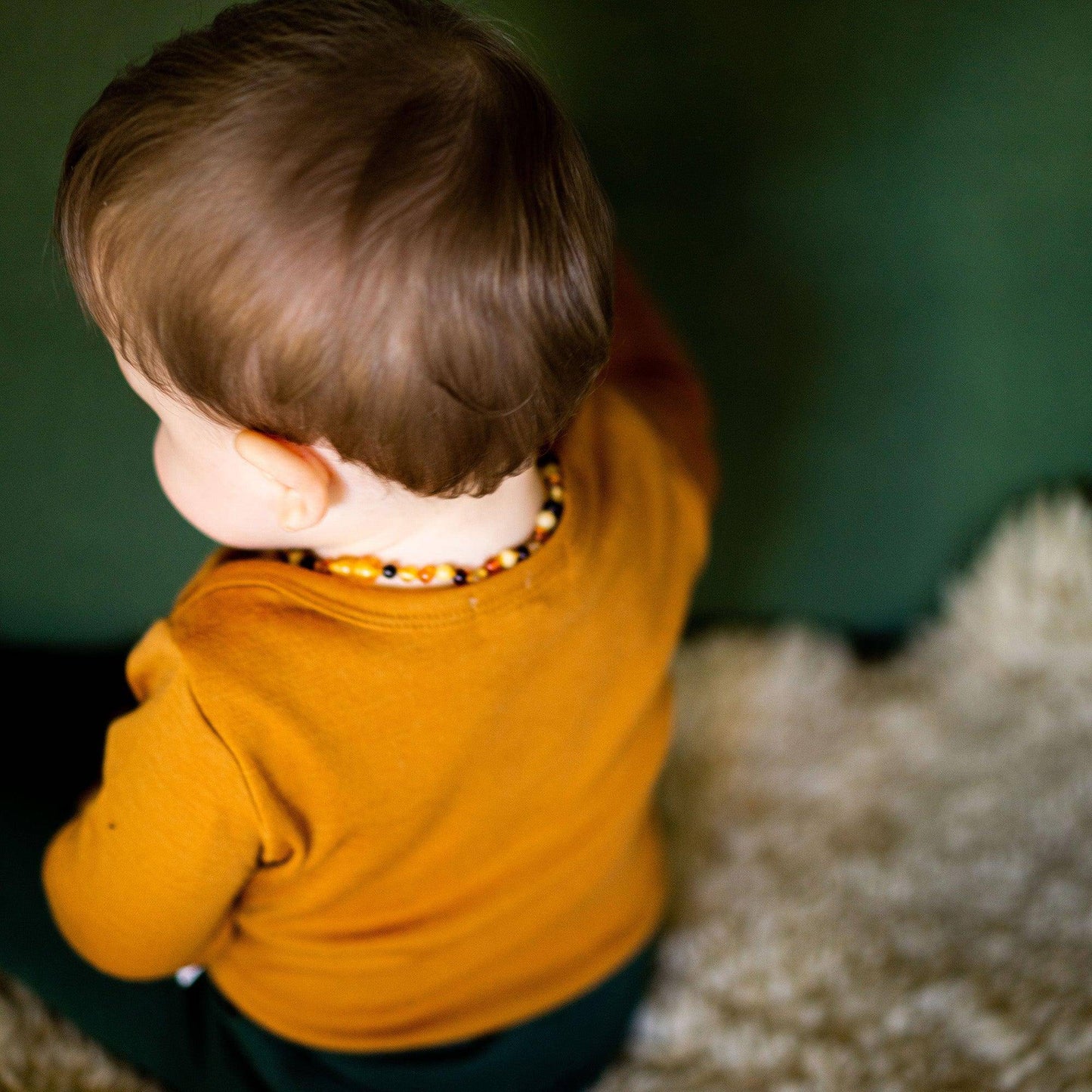 Wollen Baby trui / long sleeve shirt – Merinowol - Cathay spice - Lille Barn - With ♥ for the smallest