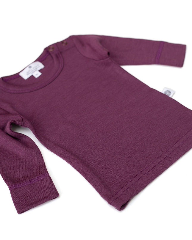 Wollen Baby trui / long sleeve shirt – Merinowol - Crushed violets - Lille Barn - With ♥ for the smallest