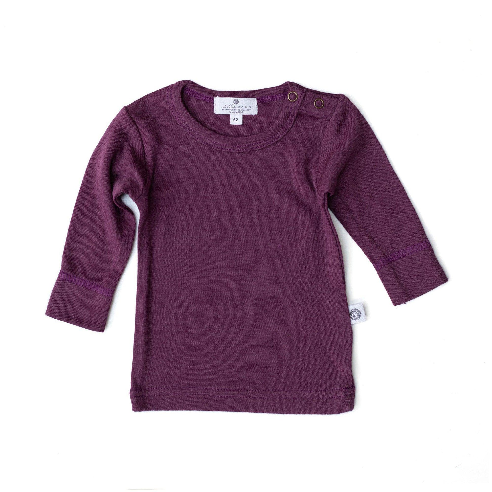 Wollen Baby trui / long sleeve shirt – Merinowol - Crushed violets - Lille Barn - With ♥ for the smallest