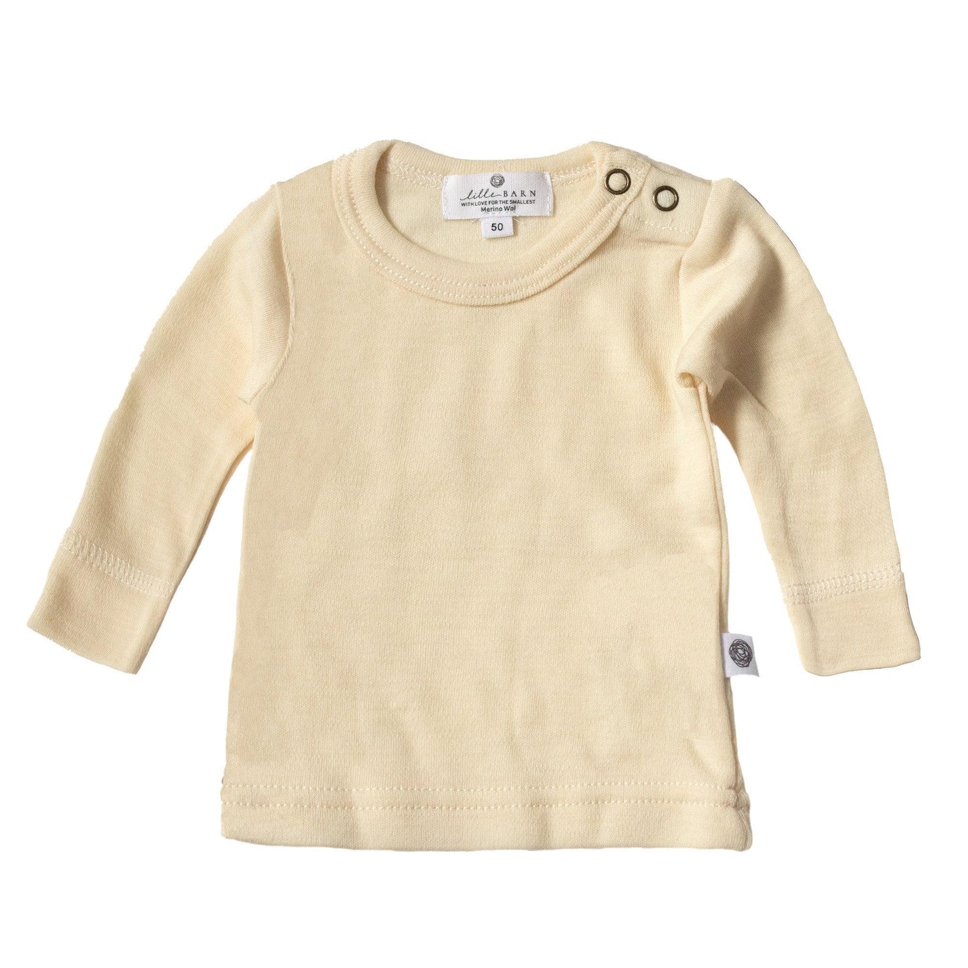 Wollen Baby trui / long sleeve shirt – Merinowol - Naturel - Lille Barn - With ♥ for the smallest