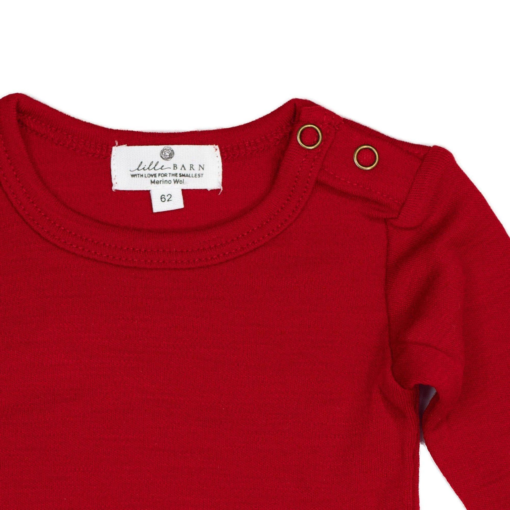 Wollen Baby trui / long sleeve shirt – Merinowol - Savvy red - Lille Barn - With ♥ for the smallest