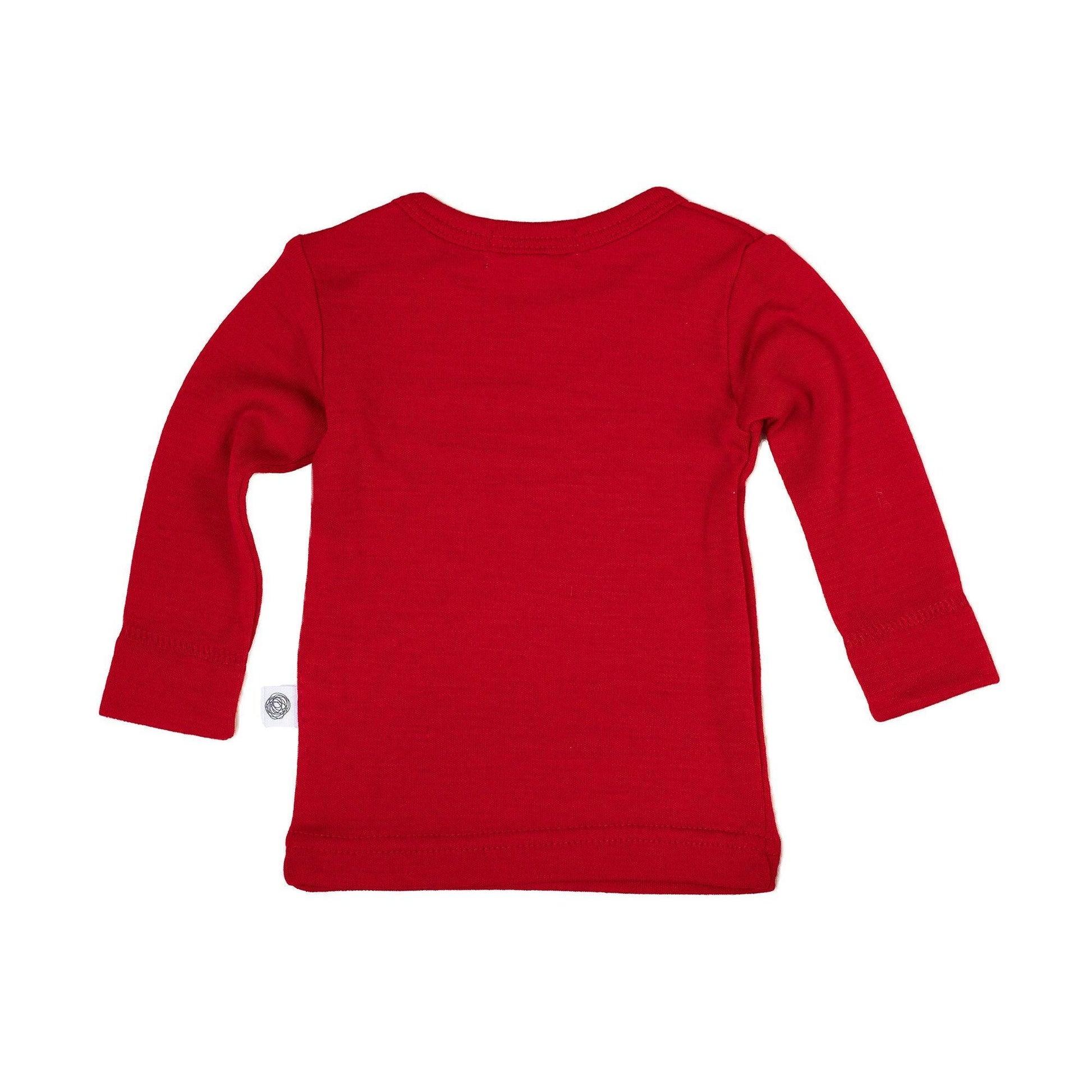 Wollen Baby trui / long sleeve shirt – Merinowol - Savvy red - Lille Barn - With ♥ for the smallest