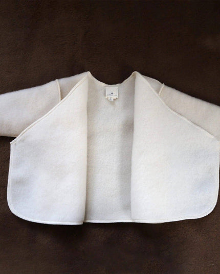 Wollen Baby / Newborn vestje - merinowol fleece - Naturel - Lille Barn - With ♥ for the smallest