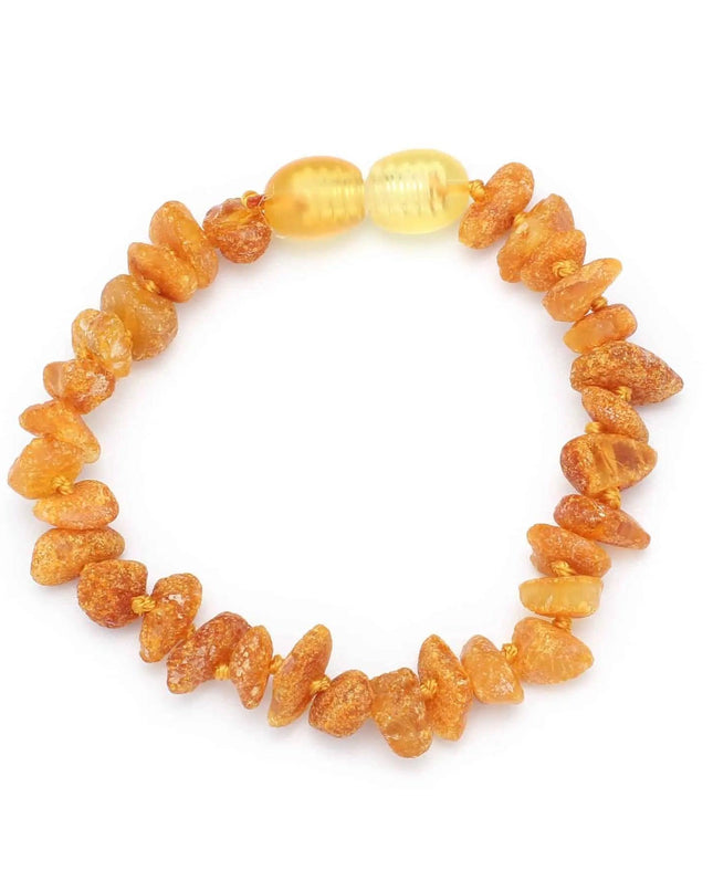 Baby/Kind – Barnsteen armbandje – Chips - Ruwe kraaltjes - 14cm - Citroen - Lille Barn - With ♥ for the smallest