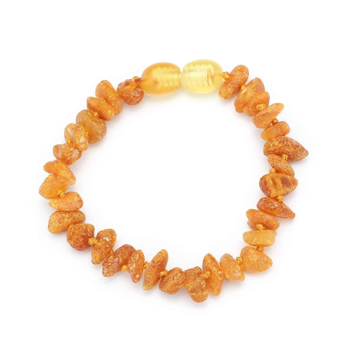 Baby/Kind – Barnsteen armbandje – Chips - Ruwe kraaltjes - 14cm - Citroen