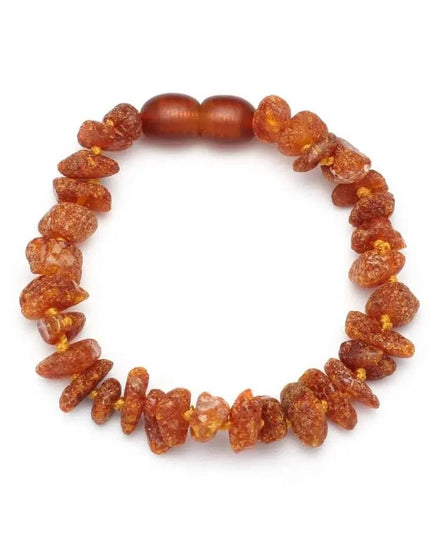 Baby/Kind – Barnsteen armbandje – Chips - Ruwe kraaltjes - 14cm - Dark honey - Lille Barn - With ♥ for the smallest