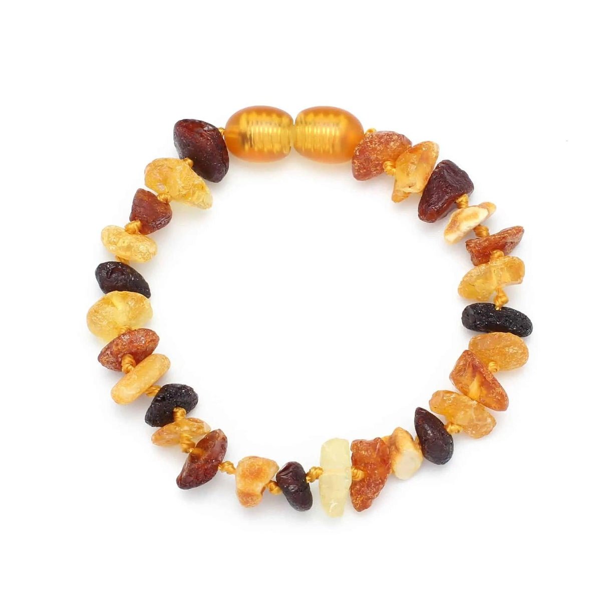 Baby/Kind – Barnsteen armbandje – Chips - Ruwe kraaltjes - 14cm - Gemengde kleuren